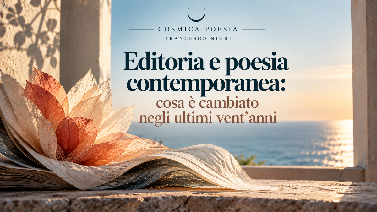 Come è cambiata l'editoria poetica dal 2006 al 2026? Piccoli editori, autopubblicazione, social network, critica e futuro della poesia contemporanea. | Appunti di Cosmica Poesia Francesco Nigri